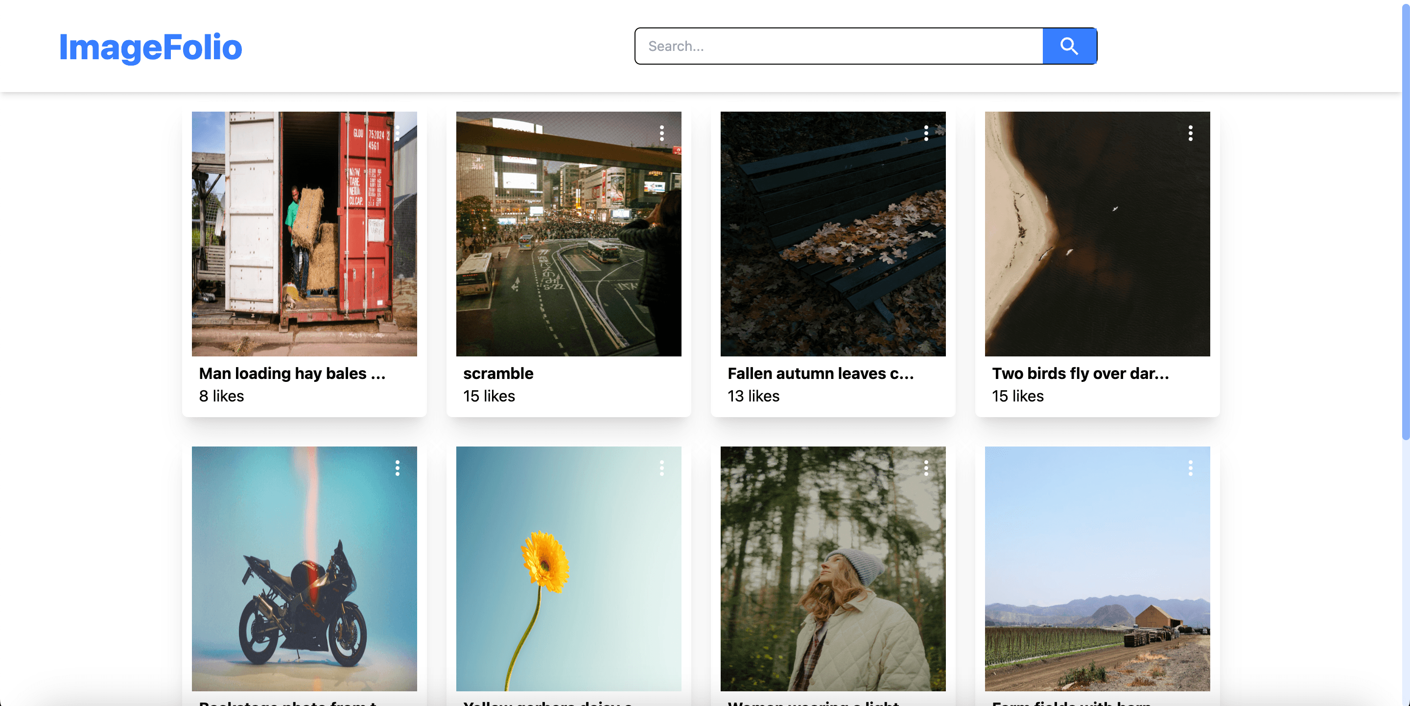 πΌοΈ Image-Folio β Responsive Image Gallery Web App